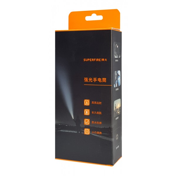SUPFIRE φορητός φακός C20, 15W, 1500Lm, 500m, 4000mAh