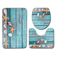 Σετ πατάκια μπάνιου 3 τεμαχίων HUH-0061, αντιολισθητικά, χρωματιστά