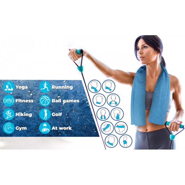 Μαντήλι λαιμού με τσαντάκι μεταφοράς 48833, 75 x 9cm, μπλε Μαντήλι λαιμού με τσαντάκι μεταφοράς 48833, 75 x 9cm, μπλε