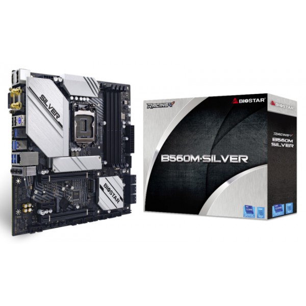 BIOSTAR μητρική B560M-SILVER, 4x DDR4, s1200, USB 3.2, mATX, Ver. 5.0