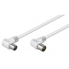 POWERTECH καλώδιο κεραίας CAB-V039, αρσενικό, γωνιακό 90°, 1.5m, λευκό