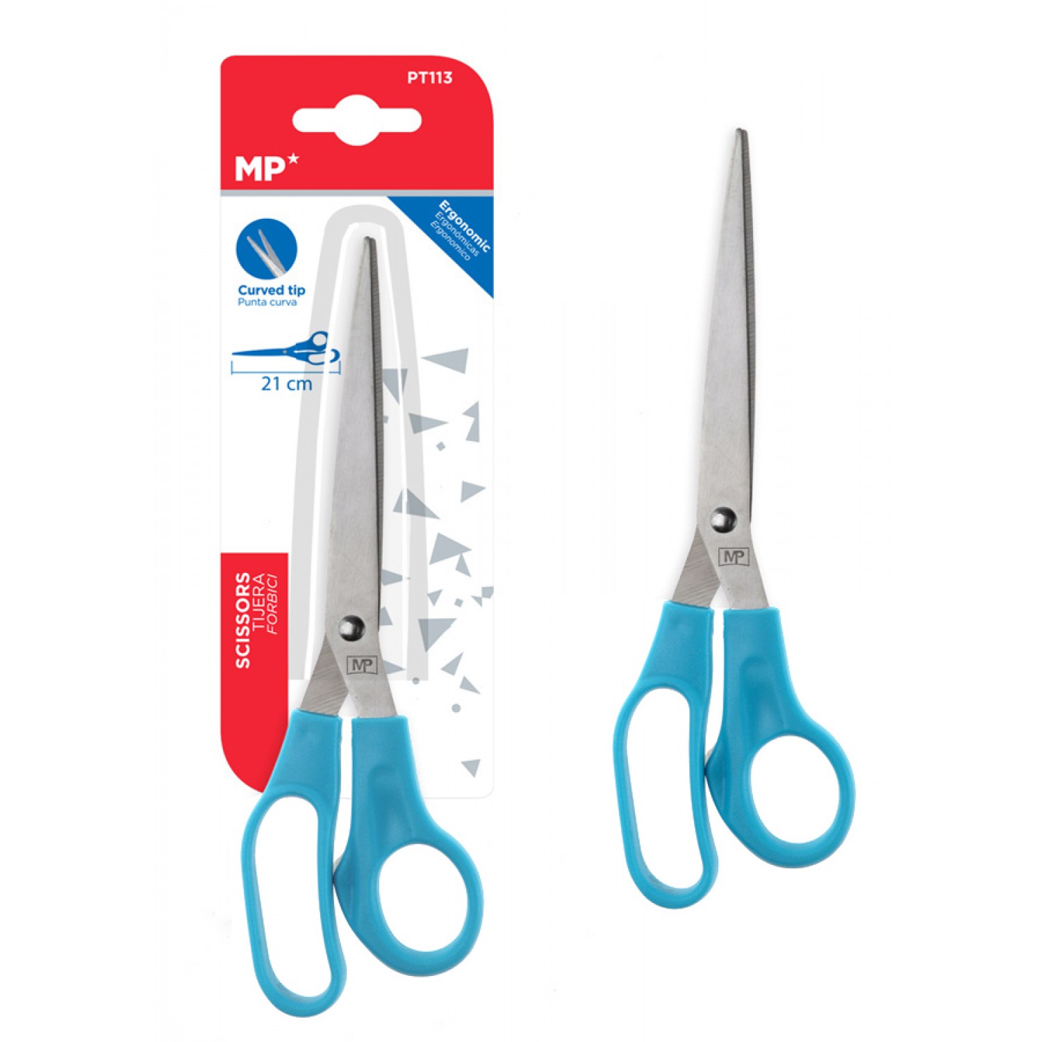 MP ψαλίδι χαρτιού PT113, μεταλλική λεπίδα, 21cm, γαλάζιο MP ψαλίδι χαρτιού PT113, μεταλλική λεπίδα, 21cm, γαλάζιο