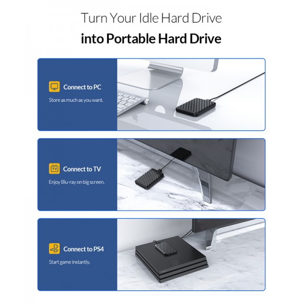 ORICO εξωτερική θήκη για 2.5" HDD 2520U3, USB 3.0, 5Gbps, 4TB, λευκή ORICO εξωτερική θήκη για 2.5" HDD 2520U3, USB 3.0, 5Gbps, 4TB, λευκή