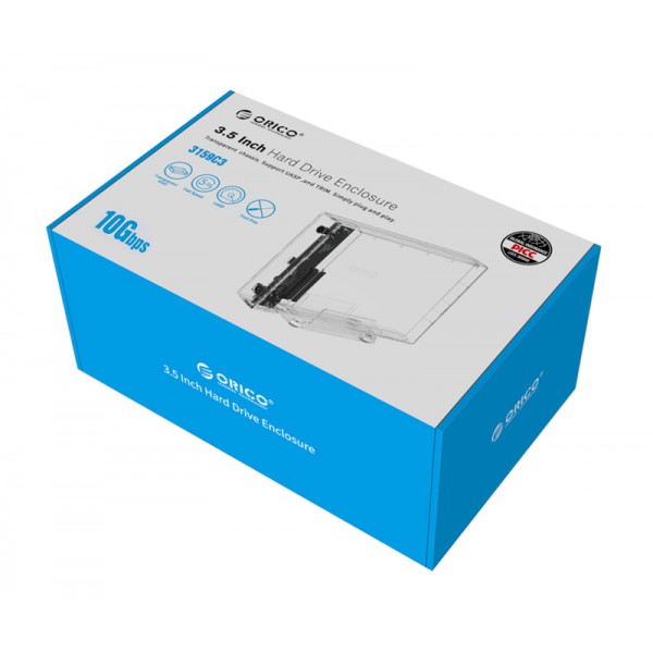 ORICO εξωτερική θήκη για 3.5" HDD 3159C3, USB 3.1, έως 12TB, διάφανη ORICO εξωτερική θήκη για 3.5" HDD 3159C3, USB 3.1, έως 12TB, διάφανη
