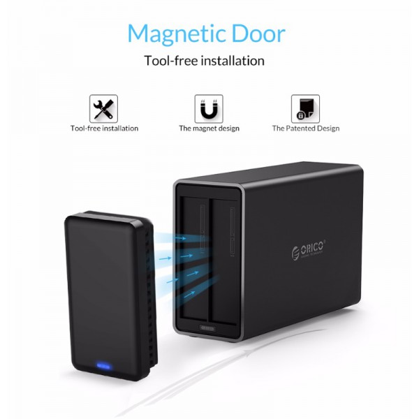 ORICO NAS για 2x 3.5" HDD NS200RU3 USB 3.0, 5Gbps, έως 32TB, μαύρη ORICO NAS για 2x 3.5" HDD NS200RU3 USB 3.0, 5Gbps, έως 32TB, μαύρη