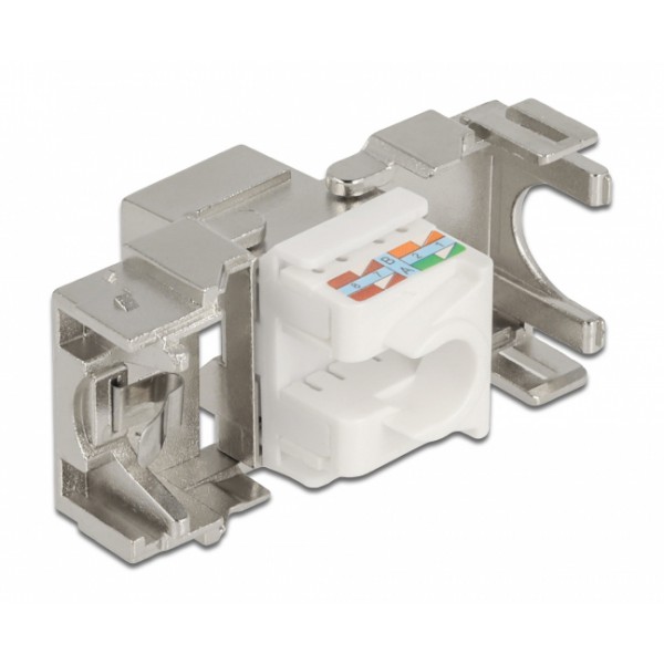 DELOCK keystone module RJ45 σε LSA 180° 87036, Cat.6A, ασημί