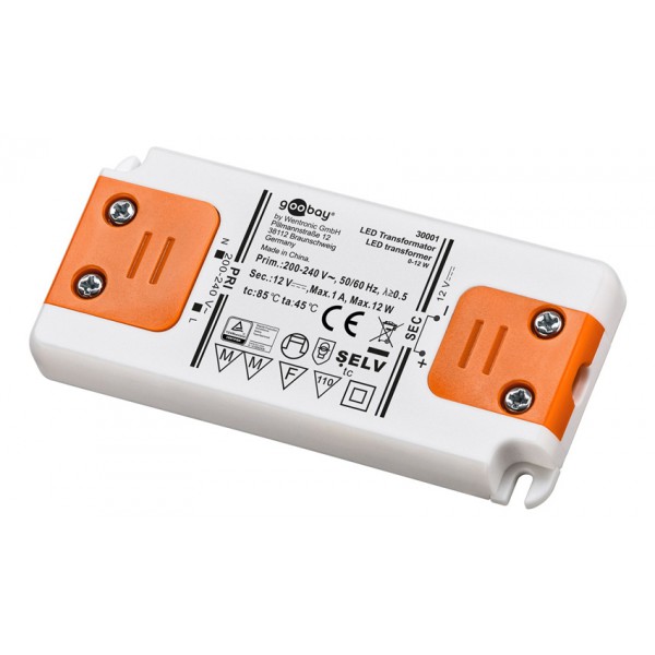 GOOBAY μετασχηματιστής LED 30001, 12V, 12W, IP20 GOOBAY μετασχηματιστής LED 30001, 12V, 12W, IP20