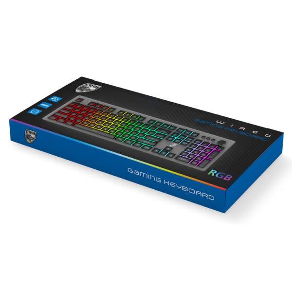 ROAR gaming πληκτρολόγιο RR-0007, ενσύρματο, RGB, ασημί ROAR gaming πληκτρολόγιο RR-0007, ενσύρματο, RGB, ασημί