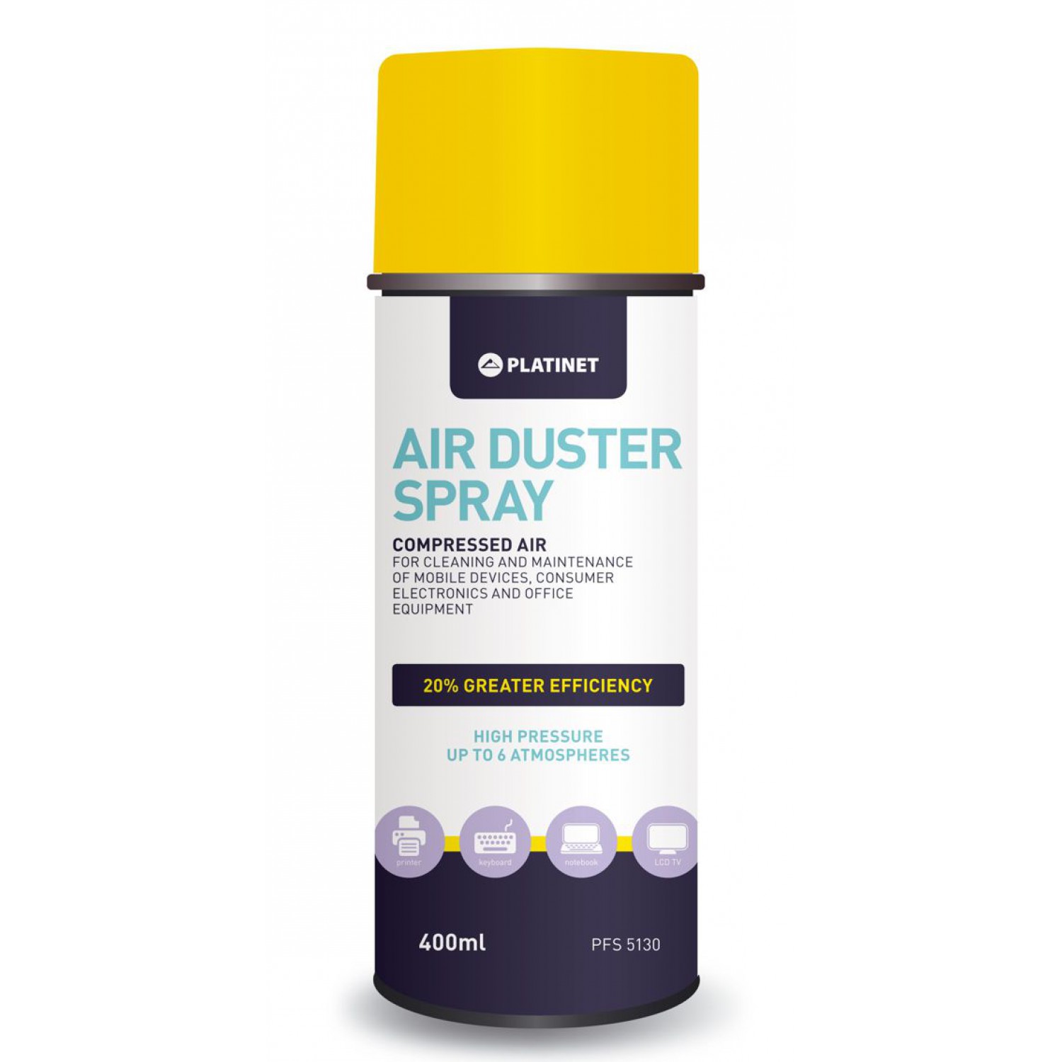 PLATINET σπρέι πεπιεσμένου αέρα PFS5130 για ηλεκτρονικές συσκευές, 400ml PLATINET σπρέι πεπιεσμένου αέρα PFS5130 για ηλεκτρονικές συσκευές, 400ml