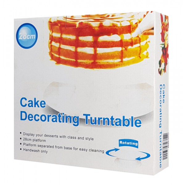 Περιστρεφόμενη βάση για κέικ HUH-0024, 28cm, λευκή