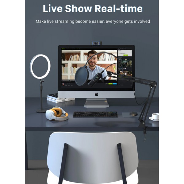 CABLETIME πυκνωτικό μικρόφωνο MP02-AB, με pop φίλτρο & αντιανέμιο, USB CABLETIME πυκνωτικό μικρόφωνο MP02-AB, με pop φίλτρο & αντιανέμιο, USB