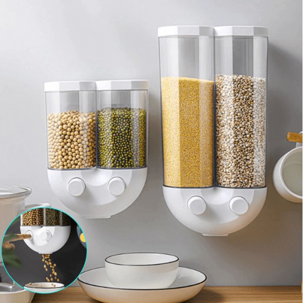 Διανεμητής δημητριακών HUH-0049, με επιτοίχια βάση, 1300ml, λευκός Διανεμητής δημητριακών HUH-0049, με επιτοίχια βάση, 1300ml, λευκός