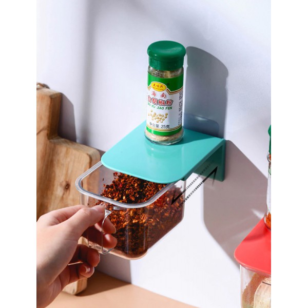 Δοχείο αποθήκευσης μπαχαρικών HUH-0051, με κουταλάκι, 420ml, λευκό