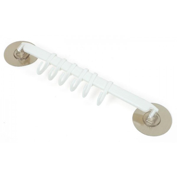 Κρεμάστρα τοίχου για κουζίνα-μπάνιο BTHU-0013, 29 x 6cm, λευκή Κρεμάστρα τοίχου για κουζίνα-μπάνιο BTHU-0013, 29 x 6cm, λευκή