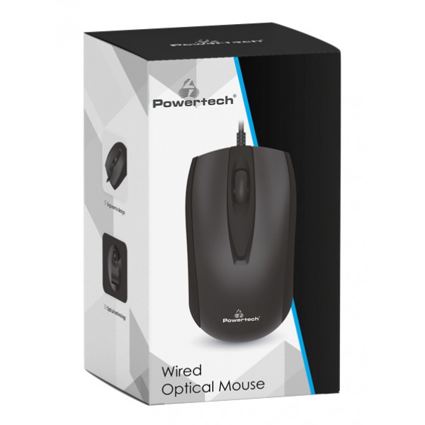 POWERTECH ενσύρματο ποντίκι PT-968, οπτικό, 1000DPI, μαύρο POWERTECH ενσύρματο ποντίκι PT-968, οπτικό, 1000DPI, μαύρο