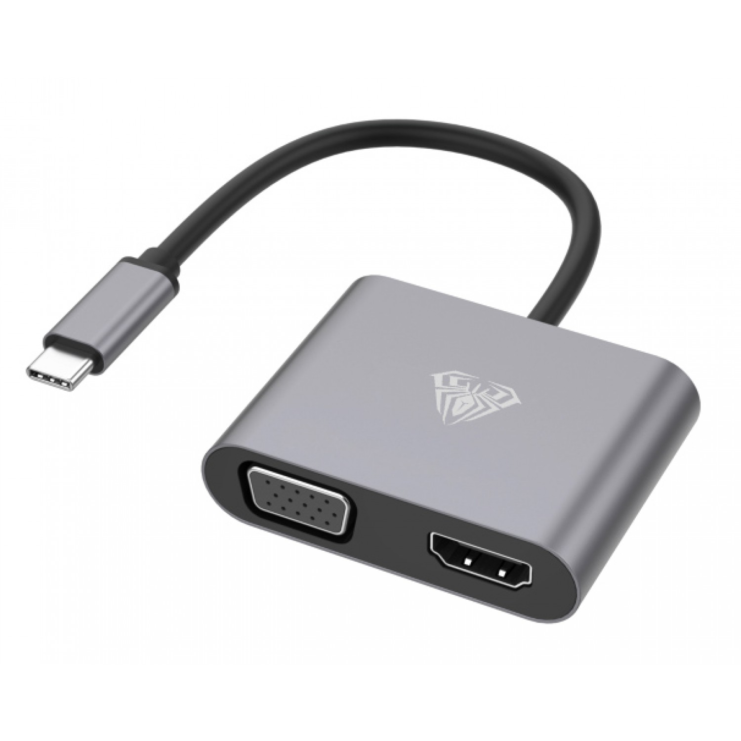 AULA αντάπτορας USB Type-C σε HDMI & VGA UC-901, 4K & 2K, γκρι AULA αντάπτορας USB Type-C σε HDMI & VGA UC-901, 4K & 2K, γκρι