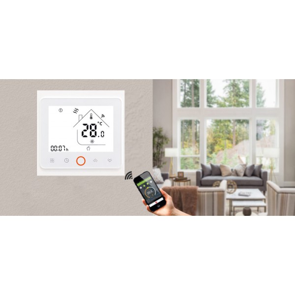 Smart θερμοστάτης πετρελαίου BHT-002-GBLWDB, WiFi, dual band, λευκός