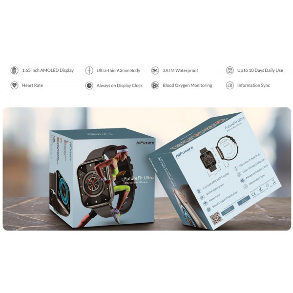 HIFUTURE smartwatch FutureFit Ultra, 1.65", IP68, heart rate, μαύρο HIFUTURE smartwatch FutureFit Ultra, 1.65", IP68, heart rate, μαύρο