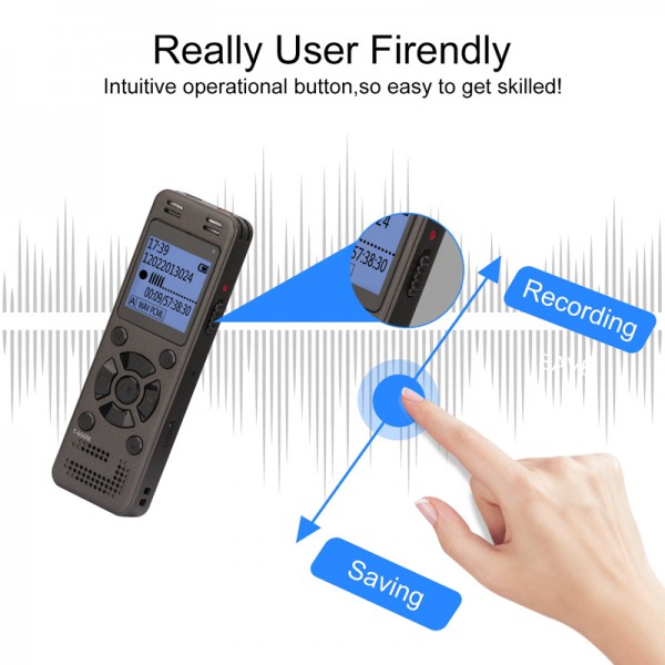 Ψηφιακό καταγραφικό ήχου V618, 16GB, 700mAh, μαύρο Ψηφιακό καταγραφικό ήχου V618, 16GB, 700mAh, μαύρο