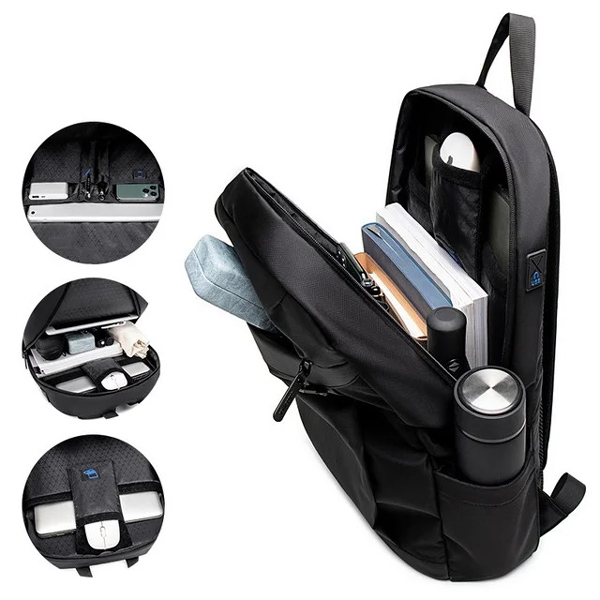 GOLDEN WOLF τσάντα πλάτης GB00400, με θήκη laptop 15.6", 20L, γκρι