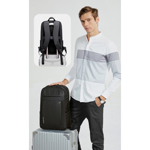 GOLDEN WOLF τσάντα πλάτης GB00400, με θήκη laptop 15.6", 20L, γκρι