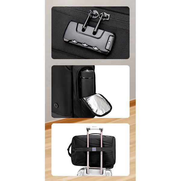 GOLDEN WOLF τσάντα πλάτης GB00397, με θήκη laptop 15.6", 22-29L, γκρι