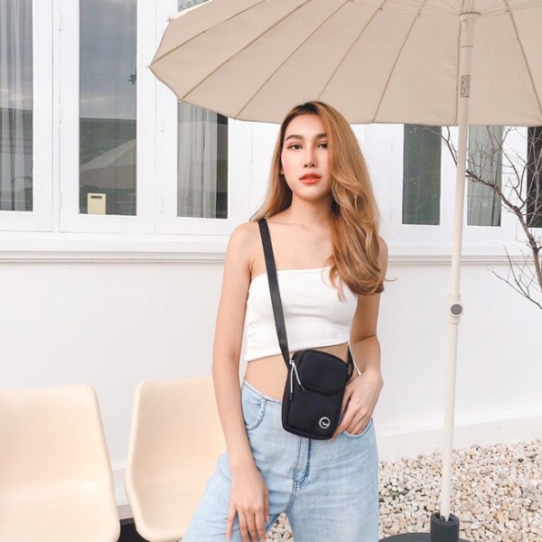 SUPER FIVE τσάντα ώμου FK00143, μαύρη