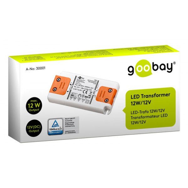 GOOBAY μετασχηματιστής LED 30001, 12V, 12W, IP20 GOOBAY μετασχηματιστής LED 30001, 12V, 12W, IP20