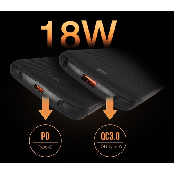SILICON POWER power bank QP75, 10000mAh, 4x output, 3A, μαύρο
