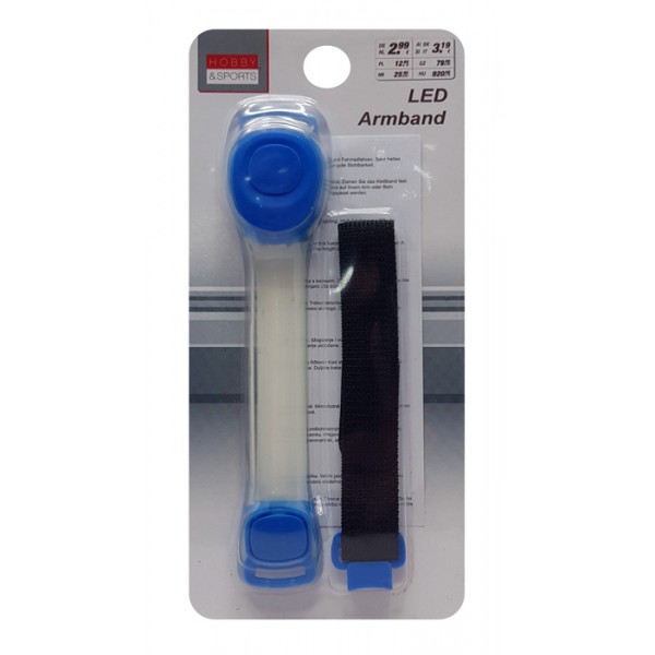 LED armband BIKE-0040, 2 λειτουργίες, 18.5 x 4cm, μπλε LED armband BIKE-0040, 2 λειτουργίες, 18.5 x 4cm, μπλε