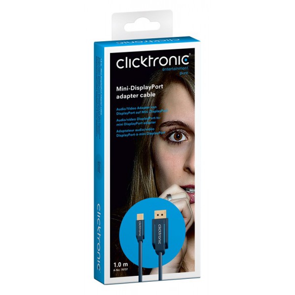 CLICKTRONIC καλώδιο DisplayPort σε DisplayPort Mini 70737, 1m, HD, μπλε CLICKTRONIC καλώδιο DisplayPort σε DisplayPort Mini 70737, 1m, HD, μπλε