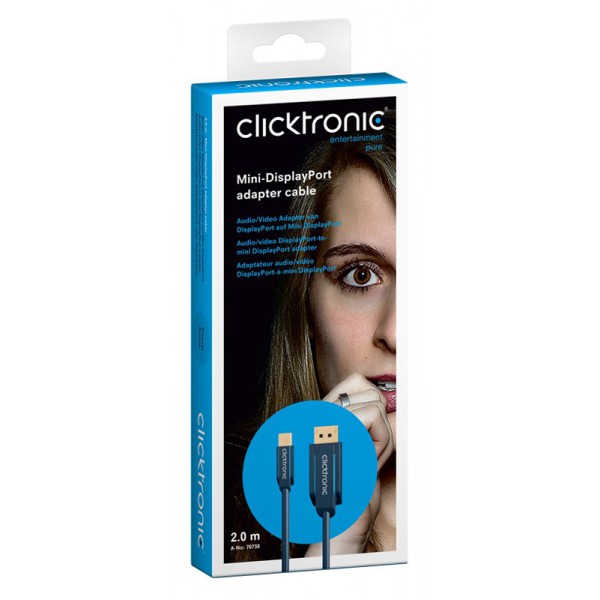 CLICKTRONIC καλώδιο DisplayPort σε DisplayPort Mini 70738, 2m, HD, μπλε CLICKTRONIC καλώδιο DisplayPort σε DisplayPort Mini 70738, 2m, HD, μπλε