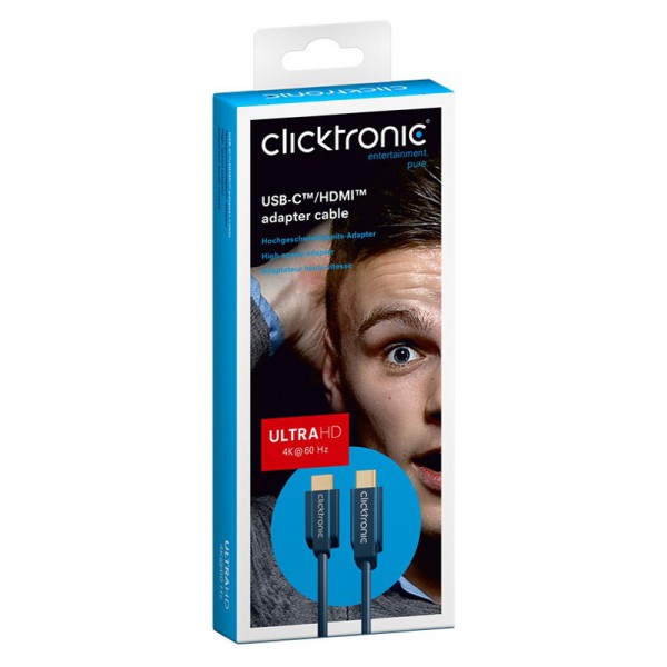 CLICKTRONIC καλώδιο HDMI σε USB Type-C 44930, 4K/60Hz, 3m, μπλε CLICKTRONIC καλώδιο HDMI σε USB Type-C 44930, 4K/60Hz, 3m, μπλε