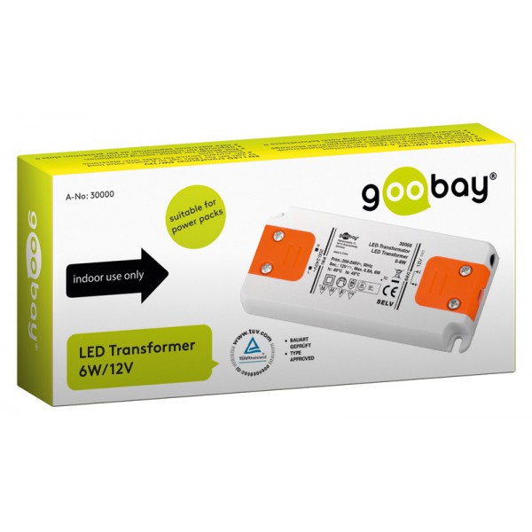 GOOBAY μετασχηματιστής LED 30000, 12V, 6W, IP20 GOOBAY μετασχηματιστής LED 30000, 12V, 6W, IP20