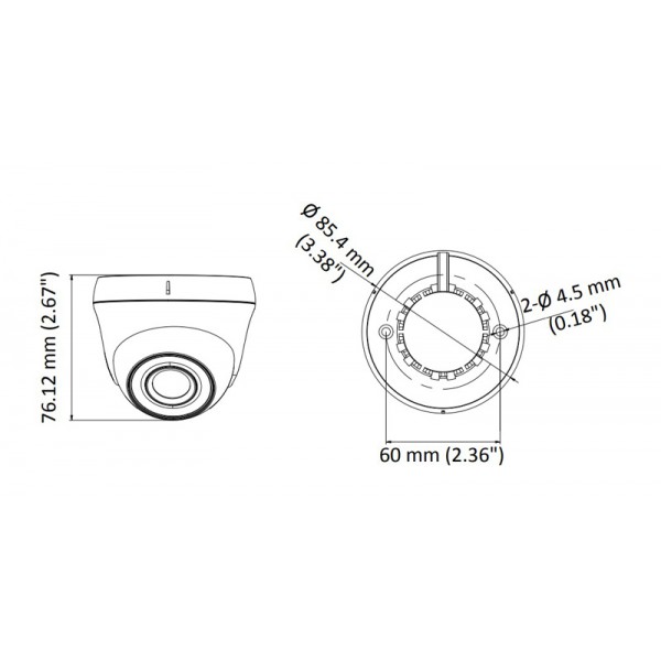HIKVISION HIWATCH υβριδική κάμερα HWT-T120-P, 2.8mm, 2MP