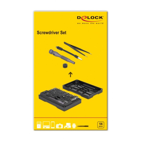 DELOCK σετ κατσαβιδιών ακριβείας 64127, 106τμχ DELOCK σετ κατσαβιδιών ακριβείας 64127, 106τμχ