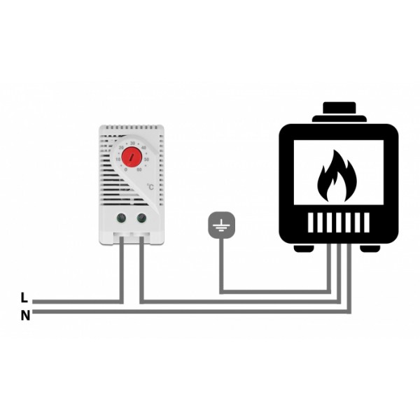 DELOCK θερμοστάτης με κλειστή επαφή 66824, για ράγα DIN 35mm DELOCK θερμοστάτης με κλειστή επαφή 66824, για ράγα DIN 35mm