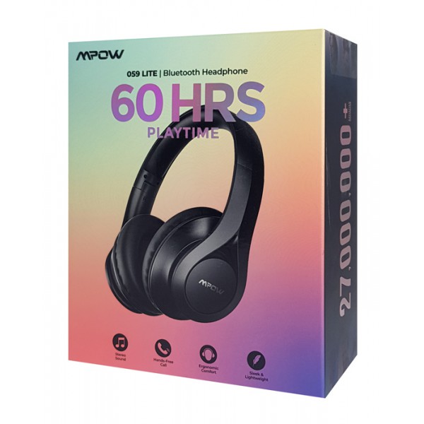 MPOW headphones 059 Lite BH451B, wireless & wired, BT 5.0, μαύρα MPOW headphones 059 Lite BH451B, wireless & wired, BT 5.0, μαύρα