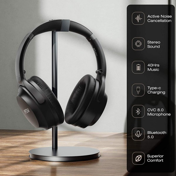 MPOW headphones H12 IPO BH427A, wireless & wired, ANC, BT 5.0, μαύρα MPOW headphones H12 IPO BH427A, wireless & wired, ANC, BT 5.0, μαύρα