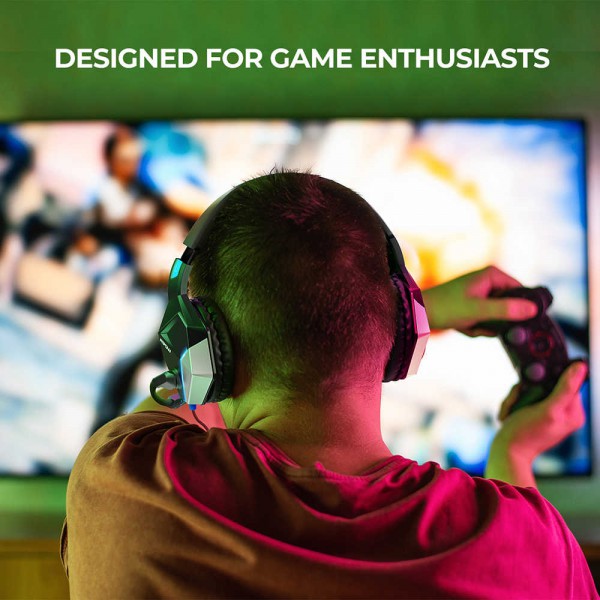 MPOW gaming headset BMBH414ARSD LED, multiplatform, 3.5mm, μαύρο-κόκκινο