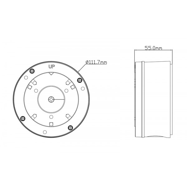 TVT βάση κάμερας TD-YXH0103, μεταλλική, IP65, Φ112 x 55mm, λευκή TVT βάση κάμερας TD-YXH0103, μεταλλική, IP65, Φ112 x 55mm, λευκή
