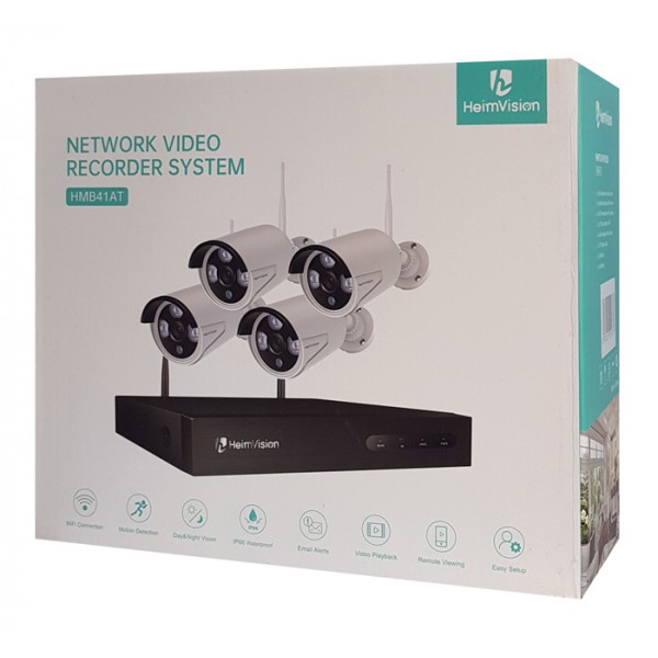 HEIMVISION NVR καταγραφικό με 4 κάμερες HMB41AT, WiFi, IP66, 8 κανάλια HEIMVISION NVR καταγραφικό με 4 κάμερες HMB41AT, WiFi, IP66, 8 κανάλια