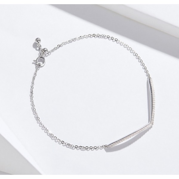 BAMOER βραχιόλι SCB137 σε σχήμα V, με κυβική ζιρκόνια, ασήμι 925, ασημί BAMOER βραχιόλι SCB137 σε σχήμα V, με κυβική ζιρκόνια, ασήμι 925, ασημί