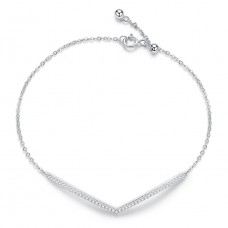 BAMOER βραχιόλι SCB137 σε σχήμα V, με κυβική ζιρκόνια, ασήμι 925, ασημί