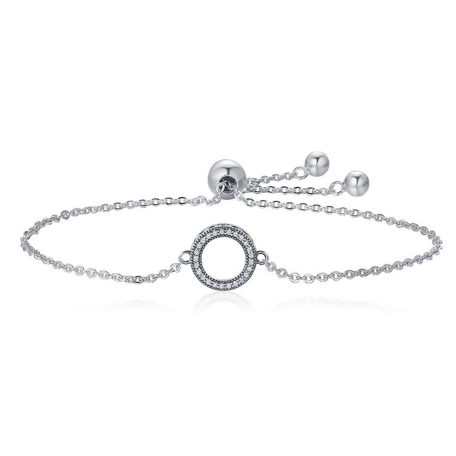 BAMOER βραχιόλι SCB030 σε σχήμα κύκλου, ασήμι 925, ασημί BAMOER βραχιόλι SCB030 σε σχήμα κύκλου, ασήμι 925, ασημί