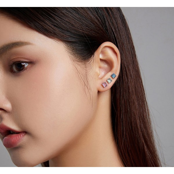 BAMOER σκουλαρίκια καρφωτά SCE1269-BU, με οπαλ πέτρα, ασήμι 925, ασημί BAMOER σκουλαρίκια καρφωτά SCE1269-BU, με οπαλ πέτρα, ασήμι 925, ασημί