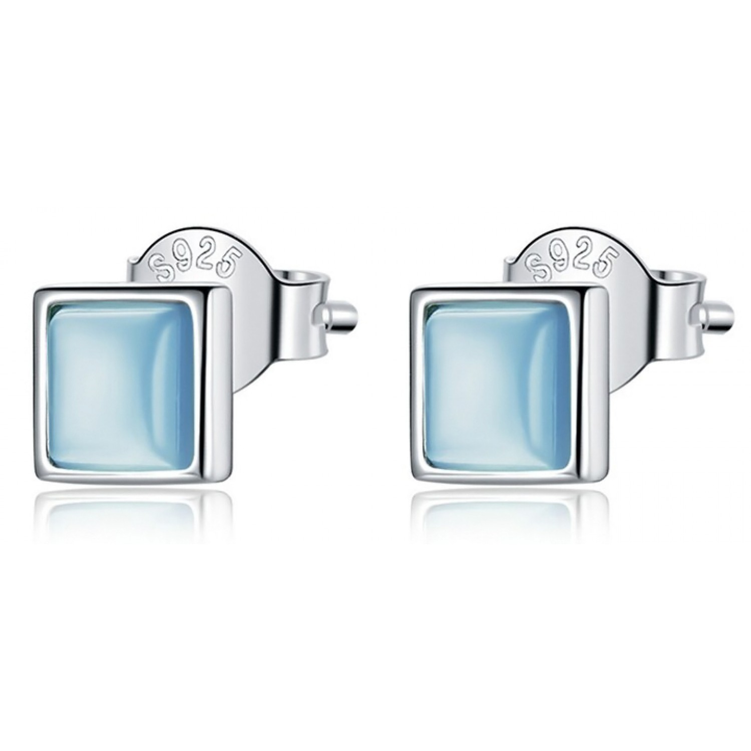 BAMOER σκουλαρίκια καρφωτά SCE1269-BU, με οπαλ πέτρα, ασήμι 925, ασημί BAMOER σκουλαρίκια καρφωτά SCE1269-BU, με οπαλ πέτρα, ασήμι 925, ασημί