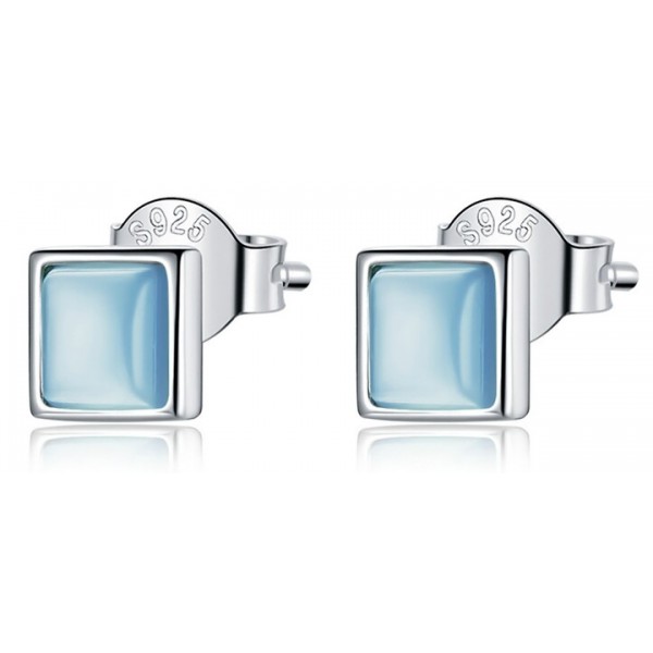 BAMOER σκουλαρίκια καρφωτά SCE1269-BU, με οπαλ πέτρα, ασήμι 925, ασημί BAMOER σκουλαρίκια καρφωτά SCE1269-BU, με οπαλ πέτρα, ασήμι 925, ασημί