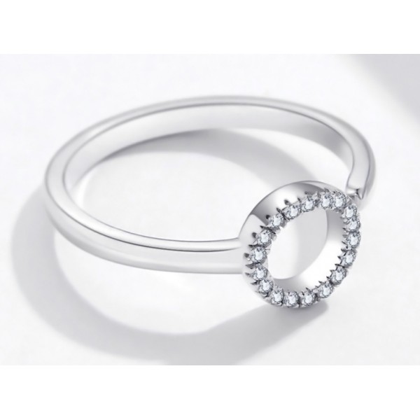 BAMOER δαχτυλίδι SCR545 με κυβική ζιρκόνια, ανοιγόμενο, ασήμι 925, ασημί BAMOER δαχτυλίδι SCR545 με κυβική ζιρκόνια, ανοιγόμενο, ασήμι 925, ασημί