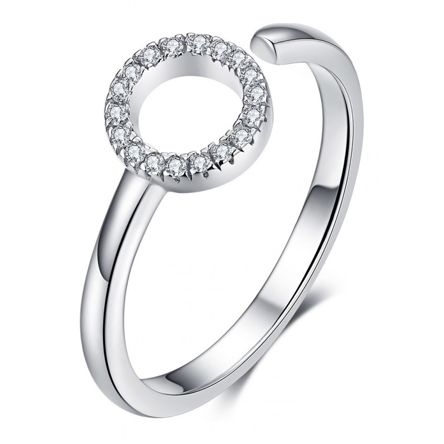 BAMOER δαχτυλίδι SCR545 με κυβική ζιρκόνια, ανοιγόμενο, ασήμι 925, ασημί BAMOER δαχτυλίδι SCR545 με κυβική ζιρκόνια, ανοιγόμενο, ασήμι 925, ασημί